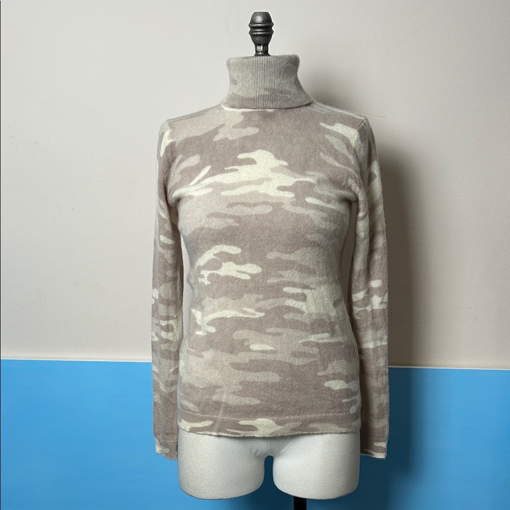 Charter Club Cashmere Camouflage Turtleneck Sweater small